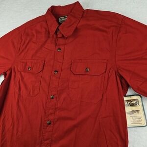 NWT C.E.‎ Schmidt Workwear 100% Cotton Red Button Shirt Mens Sz M Rugged